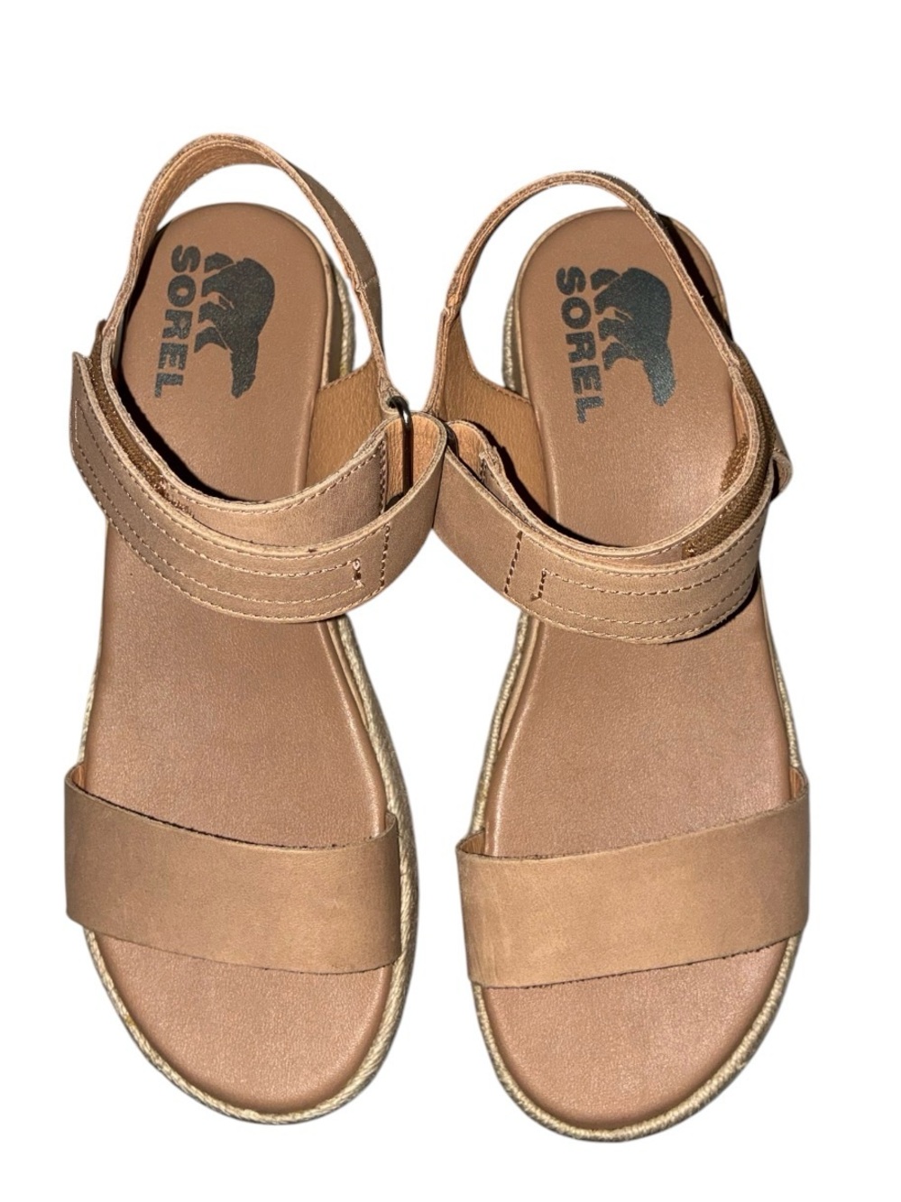 SOREL CAMERON FLATFORM LEATHER SANDALS Sz 7.5
